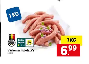 Lidl Varkenschipolata's 1 kg aanbieding
