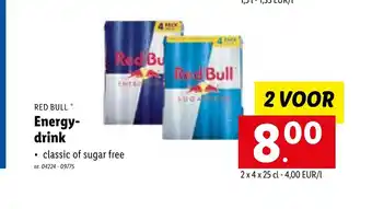 Lidl Red bull Energy-drink 2 x 4 x 25 cl aanbieding