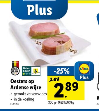 Lidl Oesters op Ardense wijze 300 g aanbieding