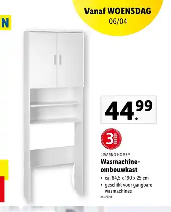 Lidl Livarno Home Wasmachine-ombouwkast 64,5 x 190 x 25 cm aanbieding