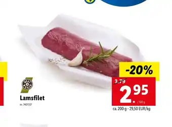 Lidl Lamsfilet 200 g aanbieding