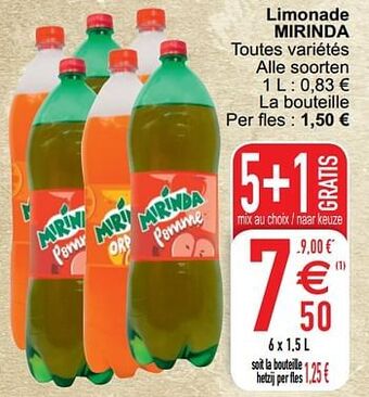 Cora Limonade mirinda aanbieding