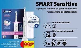 Kruidvat Oral-b elektrische tandenborstel smart sensitive white aanbieding