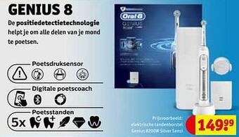 Kruidvat Oral-b elektrische tandenborstel genius 8200w silver sensi aanbieding