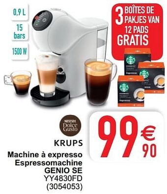 Cora Krups machine à expresso espressomachine genio se yy4830fd aanbieding
