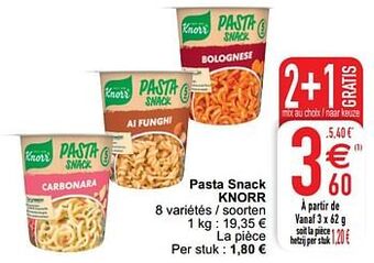 Cora Pasta snack knorr aanbieding