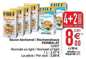 Cora Sauce béchamel - bechamelsaus parmalat chef aanbieding