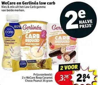 Kruidvat Wecare reep caramel choco peanut aanbieding
