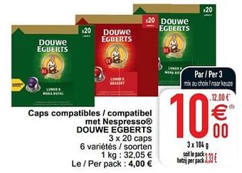 Cora Caps compatibles - compatibel met nespresso douwe egberts aanbieding