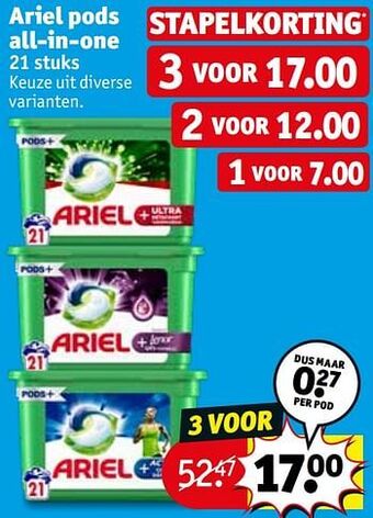 Kruidvat Ariel pods all-in-one aanbieding