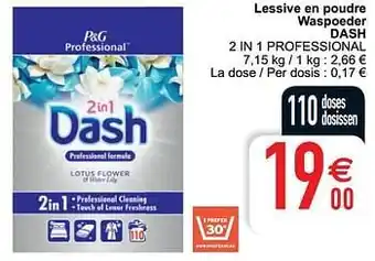 Cora Lessive en poudre waspoeder dash 2 in 1 professional aanbieding