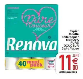 Cora Papier toilette toiletpapier renova pure douceur aanbieding