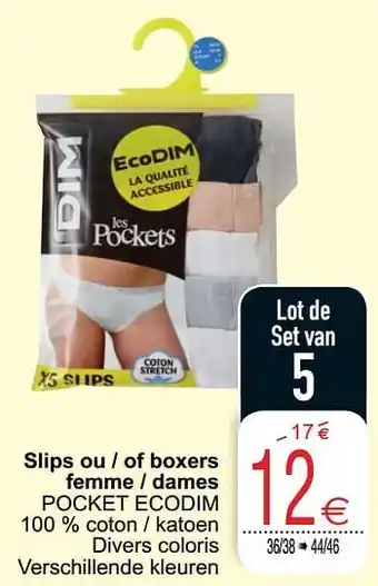 Cora Slips ou - of boxers femme - dames pocket ecodim aanbieding