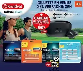 Kruidvat Mach3 25 mesjes + jbl wave 100tws cadeau aanbieding