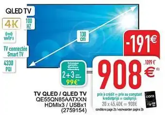 Cora Samsung tv qled - qled tv qe55qn85aatxxn aanbieding