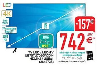 Cora Samsung tv led - led-tv ue75tu7020wxxn aanbieding
