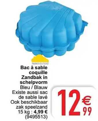Bac à sable coquille zandbak in schelpvorm