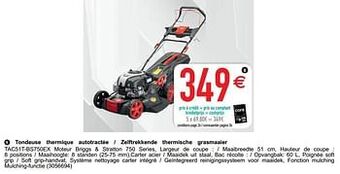 Cora Elem tondeuse thermique autotractée - zelftrekkende thermische grasmaaier tac51t-bs750ex aanbieding