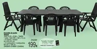 Cora Ensemble de jardin tuinset trio plus + elba + tampa aanbieding