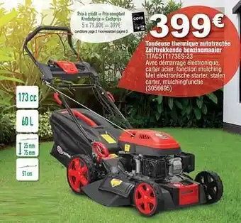 Cora Elem technic tondeuse thermique autotractée zelftrekkende benzinemaaier ttac51t173es-23 aanbieding