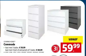Lidl Livarno home Commode kast met 3 lades aanbieding