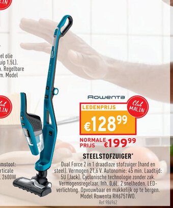 Trafic Steelstofzuiger Dual Force 2 in 1 draadloze stofzuiger (hand en steel) aanbieding
