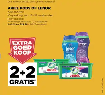 Jumbo Ariel pods of lenor 10-40 wasbeurten aanbieding
