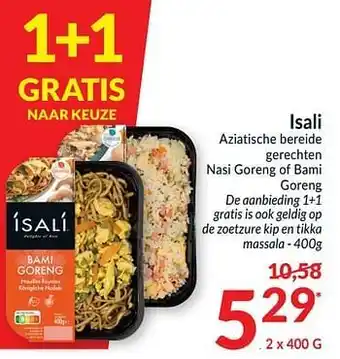 Intermarché Isali aziatische bereide gerechten nasi goreng of bami goreng aanbieding