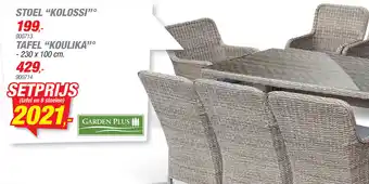 Hubo Garden Plus Stoel "Kolossi" Tafel "Koulika" 230 x 100 cm aanbieding
