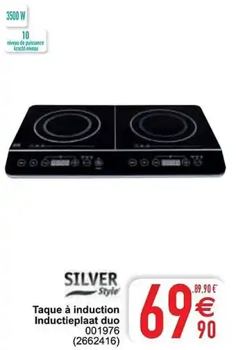 Cora Silver style taque à induction inductieplaat duo 001976 aanbieding