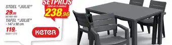 Hubo Keter Stoel "Julie" Tafel "Julie" 147 x 90 cm aanbieding
