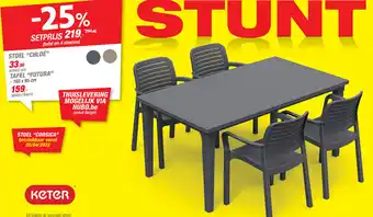Hubo Keter Stoel "Chloe" Tafel "Futura" 165 x 95 cm aanbieding