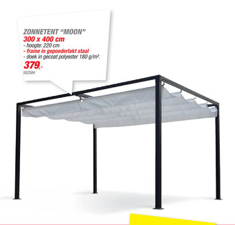 Hubo Garden Plus Zonnetent "Moon" 300 x 400 cm aanbieding