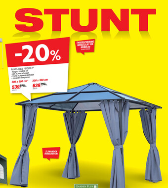 Hubo Garden Plus Paviljoen "Nobili" 300 x 300 cm aanbieding