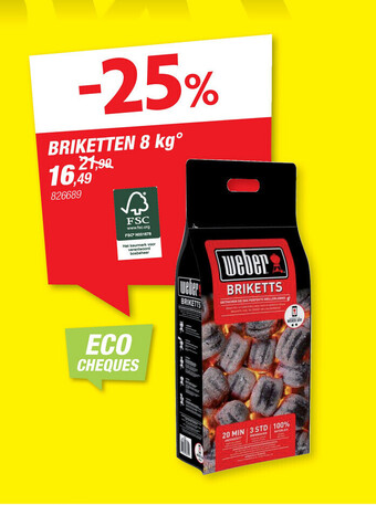 Hubo Weber Briketten 8 kg aanbieding