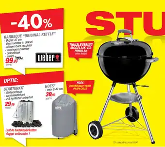 Hubo Weber Barbecue "Original Kettle" 47 cm aanbieding