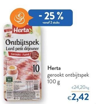 OKay Herta gerookt ontbijtspek 100 G aanbieding