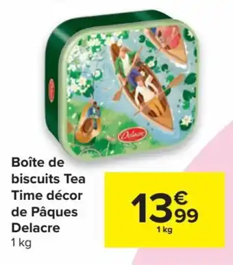 Boite de biscuits Tea Time decor de Paques Delacre