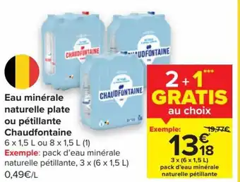 Carrefour Market Eau minerale naturelle plate ou petillante Chaudfontaine aanbieding