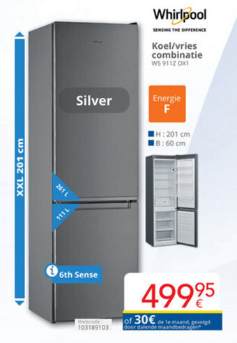 Eldi Whirlpool Koel/vries combinatie aanbieding