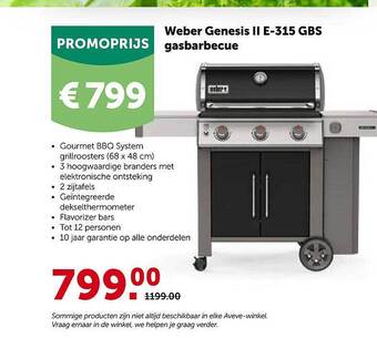 AVEVE Weber Genesis Ii E-315 Gbs Gasbarbecue aanbieding