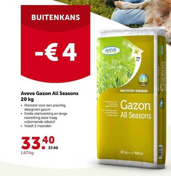 AVEVE Aveve Gazon All Seasons aanbieding