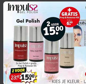 Kruidvat Gel Polish + Gratis Prep & Remover Kit aanbieding