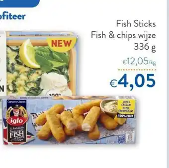 OKay Iglo Fish sticks fish & chips wijze 336 G aanbieding