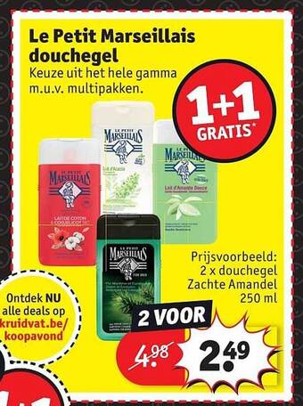 Kruidvat Le Petit Marseillais Douchegel aanbieding