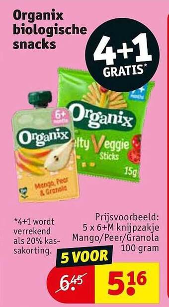 Kruidvat Organix Biologische Snacks aanbieding