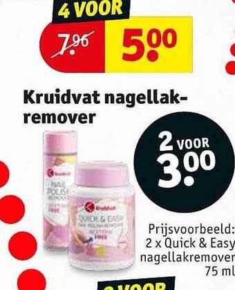 Kruidvat Kruidvat Nagellakremover aanbieding