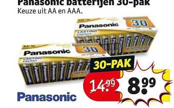 Kruidvat Panasonic Batterijen 30 Pak aanbieding