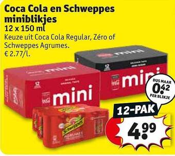 Kruidvat Coca Cola En Schweppes Miniblikjes aanbieding