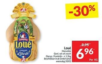 Intermarché Loué hoevekip geel, wit of zwart aanbieding